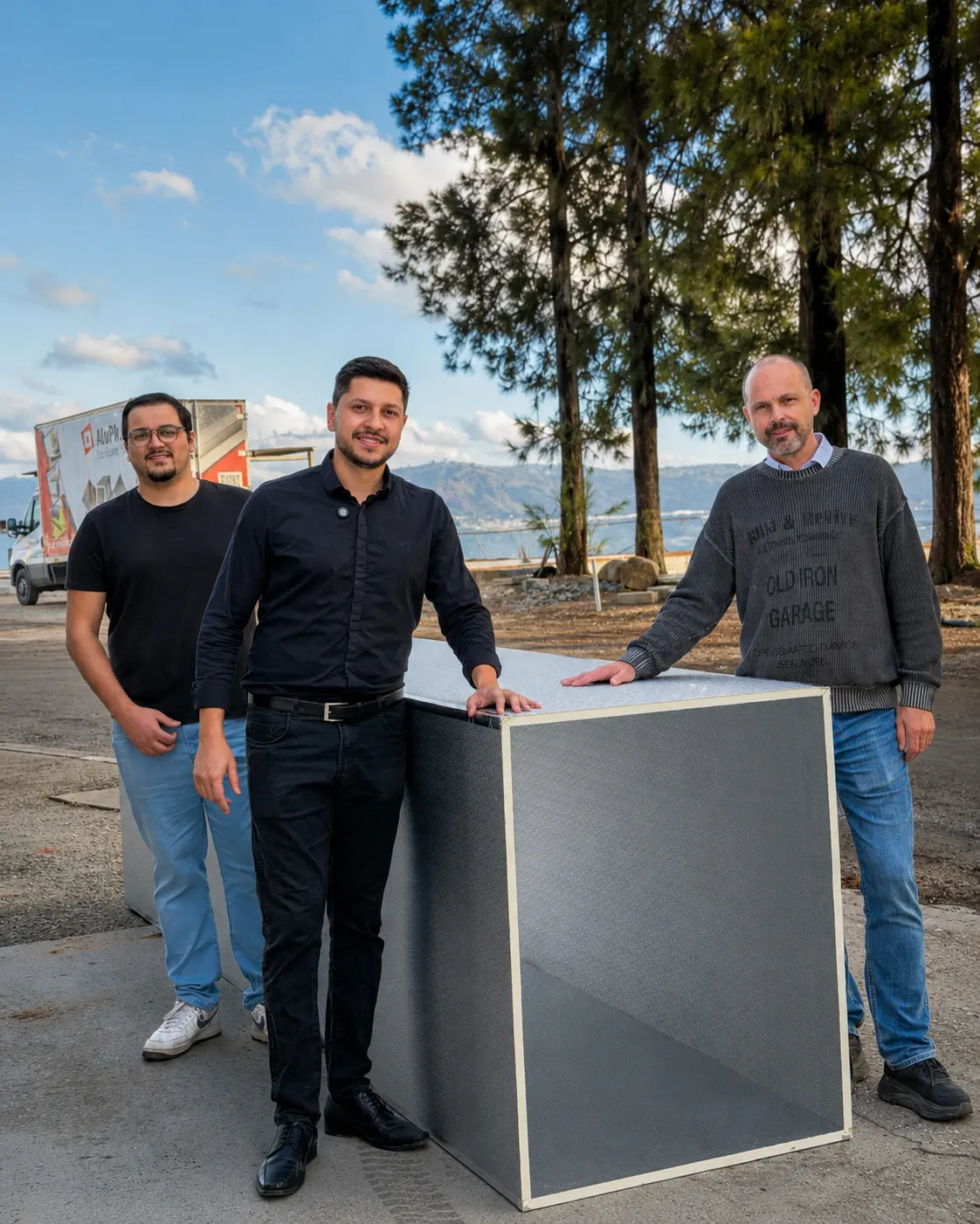 Equipe DECK com duto montado em painel pré-isolado AluPir